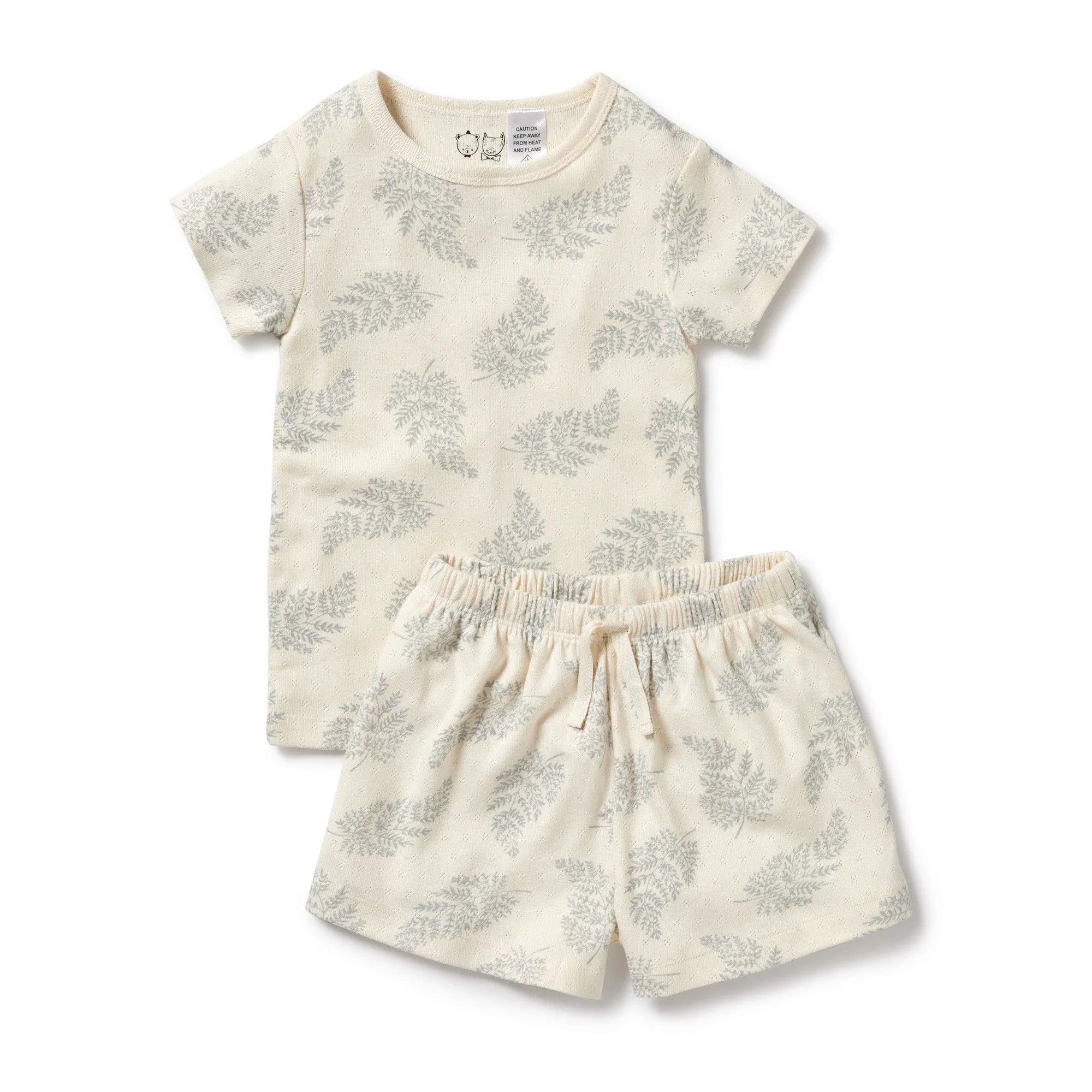 Wilson and Frenchy Forever Ferns Organic Pointelle Short Sleeved Pyjamas