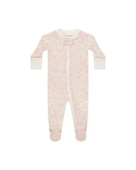 Zip Long Sleeve Sleeper Footie || Pink Blossom